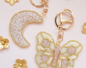 Moon and Butterfly Bead Embroidery Kit
