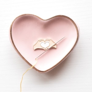 Heart Hands Swiftie Needle Minder for Embroidery and Cross Stitch or Magnetic Lapel Pin, Needle Keeper, Magnet, Needle Nanny