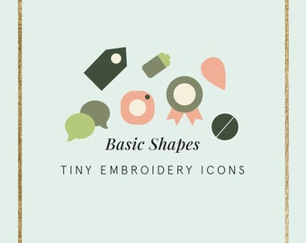 Basic, Everyday Shape Icons for Embroidery Journals | Tiny Embroidery Icons