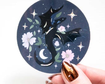Holographic Dragon Sticker: Andarna-Inspired Fourth Wing Fantasy Decal