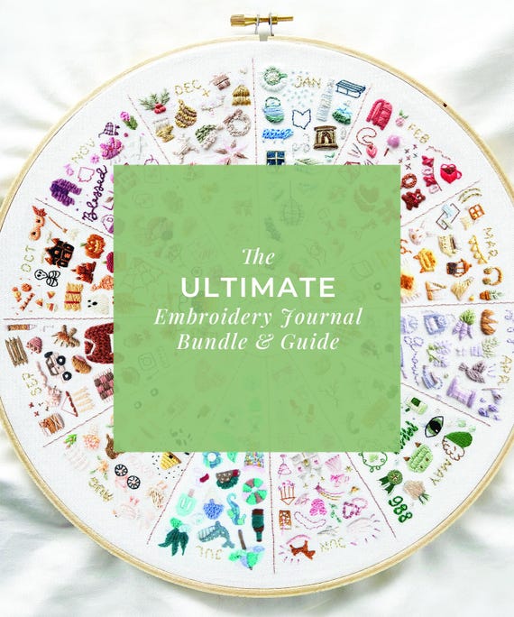 Embroidery Journal Pattern Bundle: 12 Months of Designs (PDF)