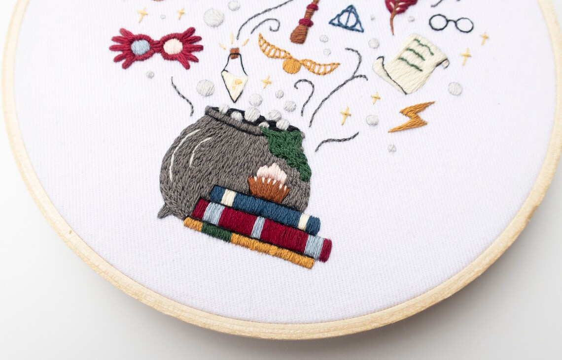 Harry Potter Embroidery Art Kit Hogwarts Embroidery Kit Etsy