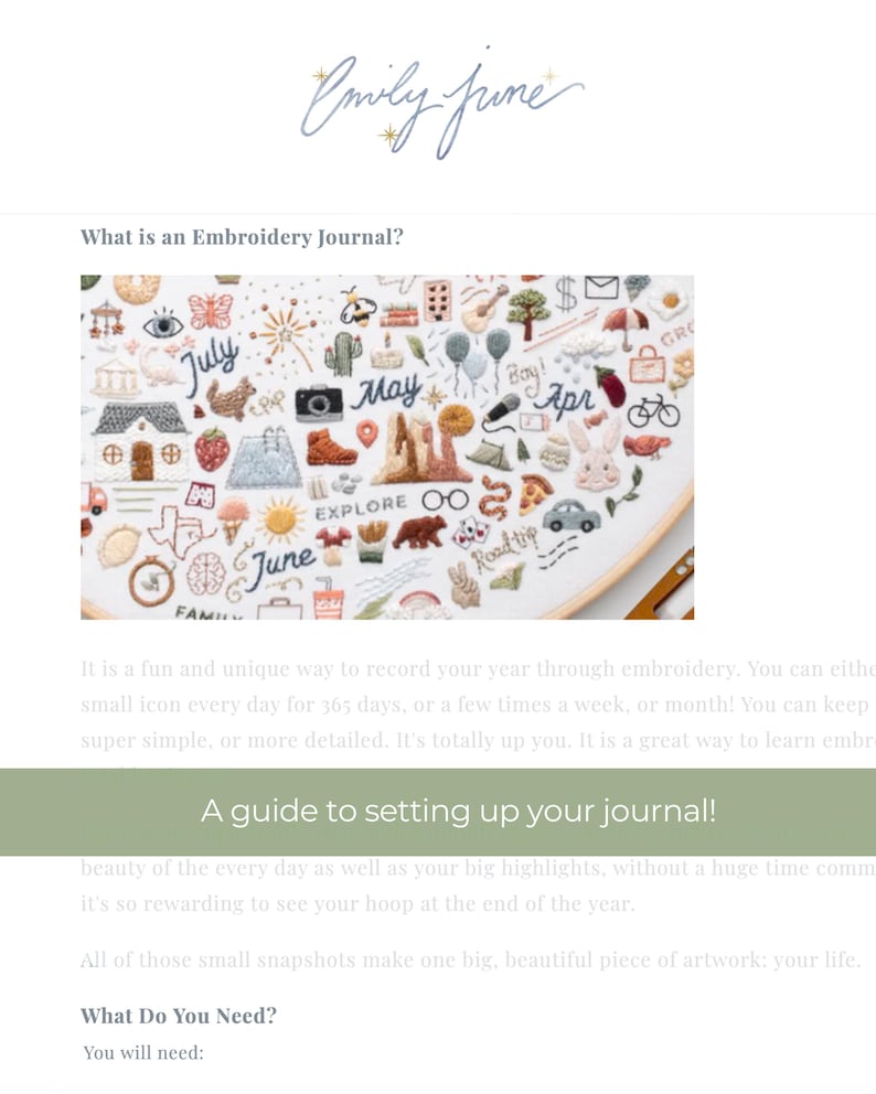 Embroidery Journal Pattern Bundle: 12 Months of Designs (PDF) image 3