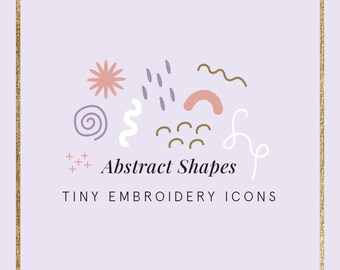 Abstract Shapes for Embroidery Journal Icons | Abstract Tiny Embroidery