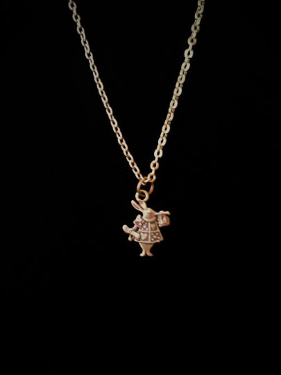Alice in Wonderland White Rabbit Necklace / Ships From USA