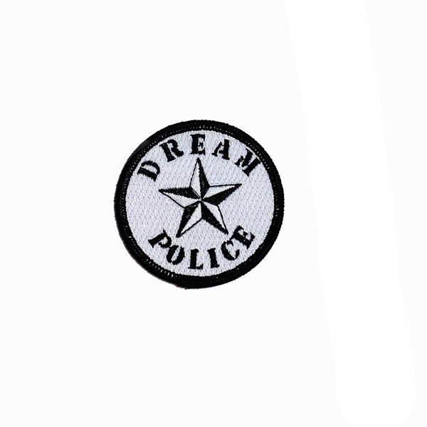 Dream Police Fusible Patch / Ships From USA \ Embroidered Hair Metal Cheap Trick Nielsen Zander Sheriffs Badge Biker Jacket Music Album Tour