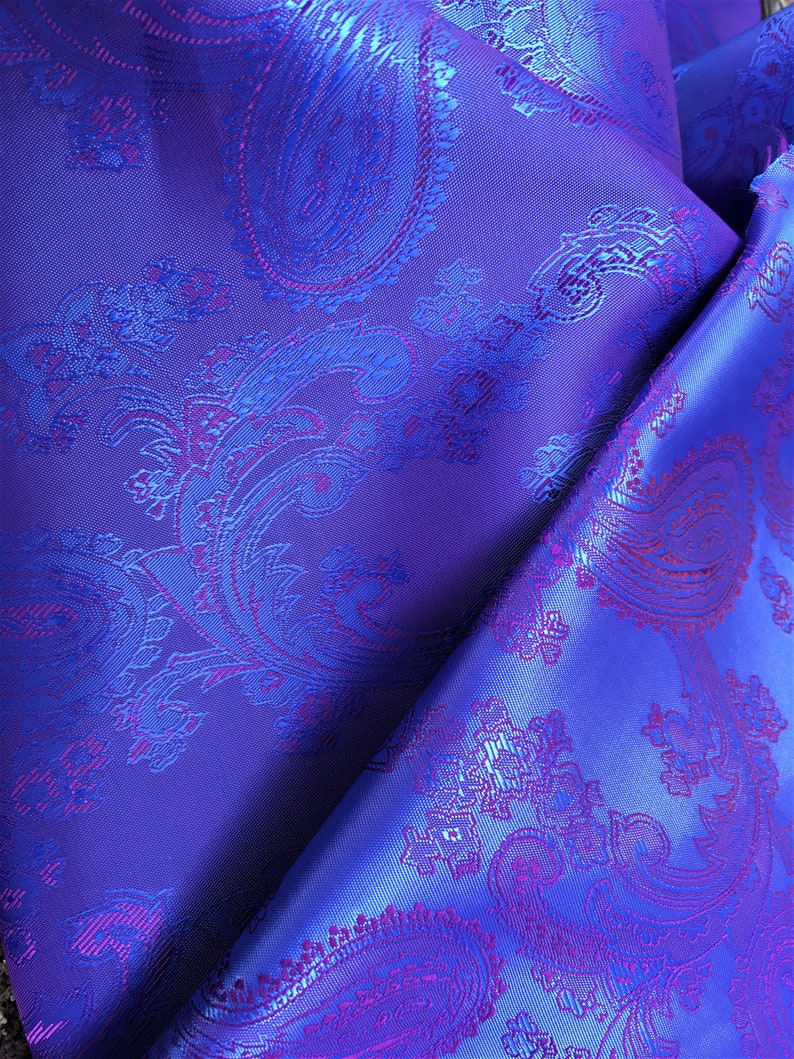 Iridescent Purple Paisley Jacquard Lining Suit Dress Fabric By | Etsy