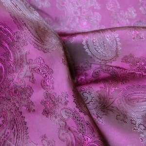 Purple Black Paisley Lining Jacquard Fabric / Ships From USA Sold By Yard \ Five Star Store Dark Color Gothic Witch Dress Prom Plum Viscose