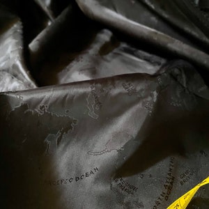 Schwarze Karte Futterstoff Jacquard / Schiff Aus den USA Verkauft lose Lagerware ~ Gemusterte 1940er WWII 30s Cosplay Steampunk Hochzeit Dark Bags Silky Coats