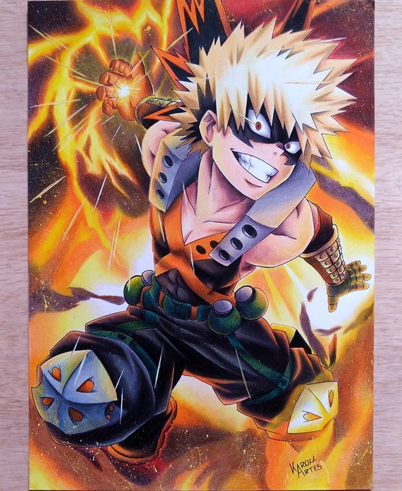 Print A4 Of Katsuki Bakugou 02 Etsy