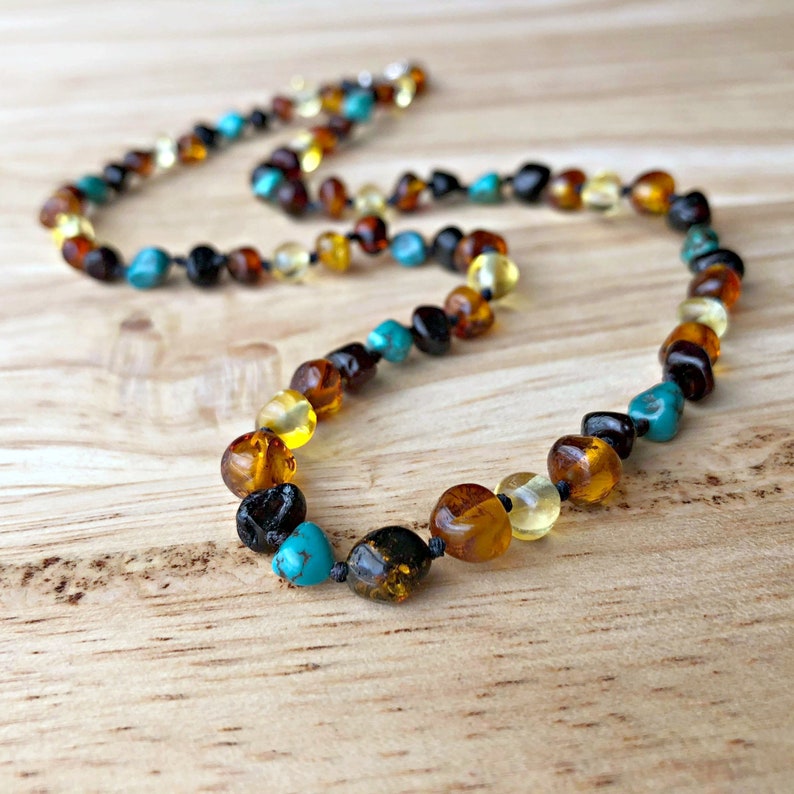 Turquoise and Amber Necklace #2