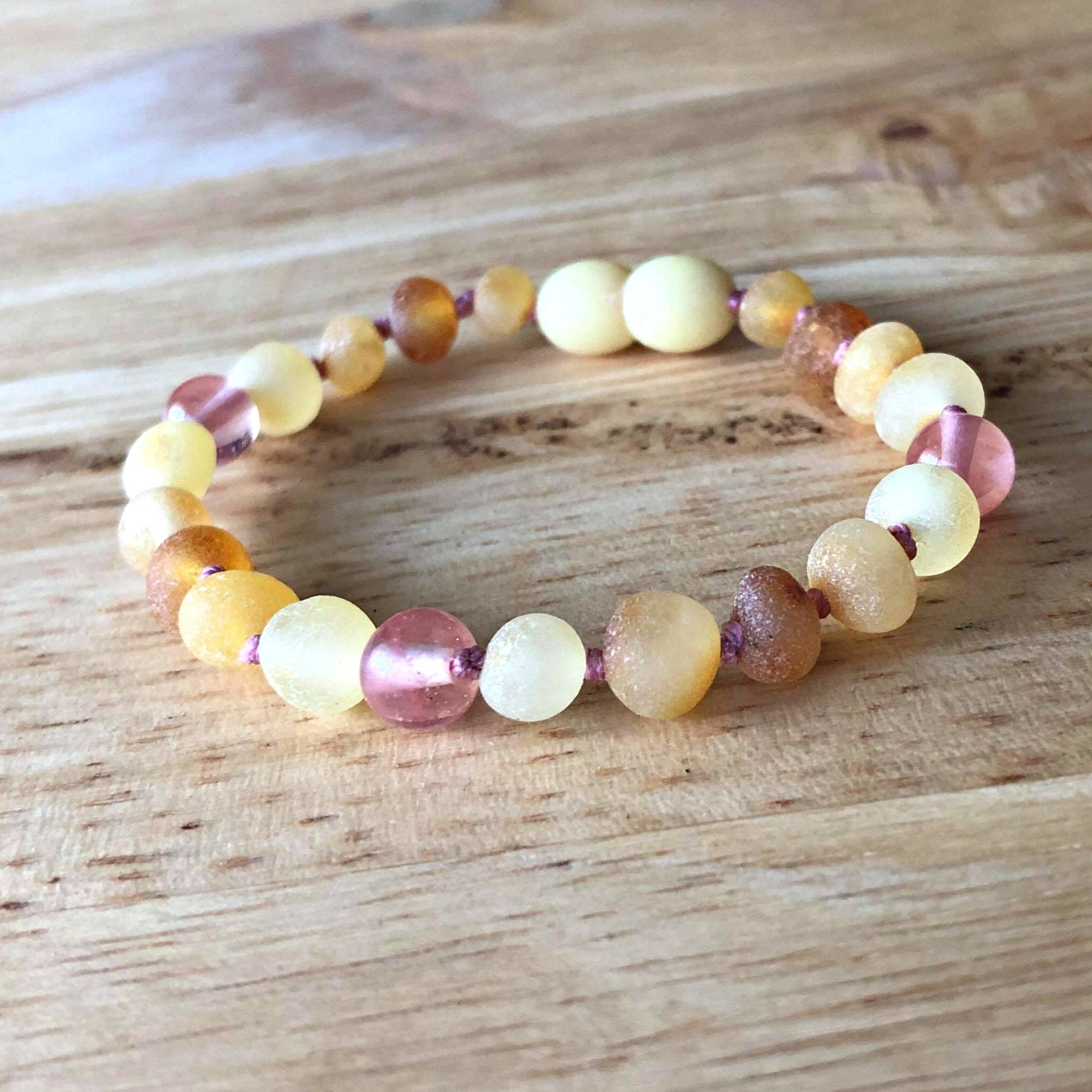 amber beads teething anklet
