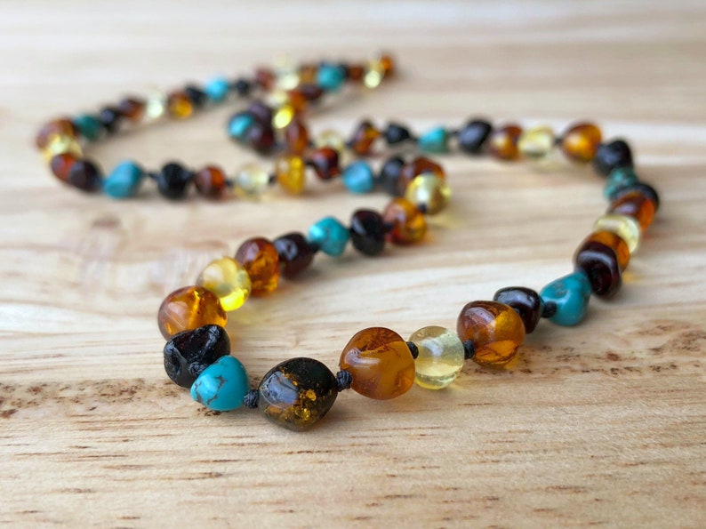 Turquoise and Amber Necklace #1