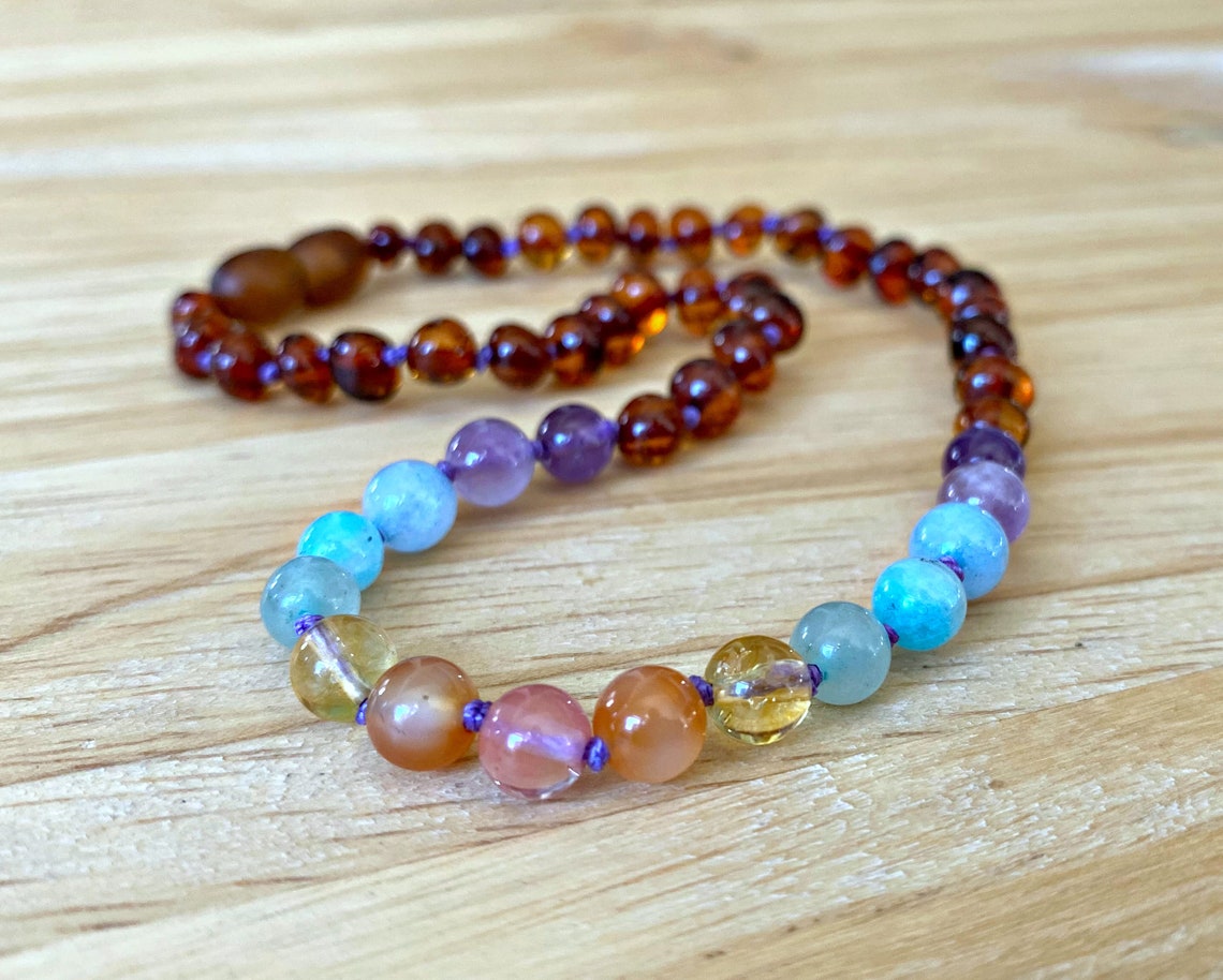 Sugar High Baltic Amber Necklace Rainbow necklace Etsy