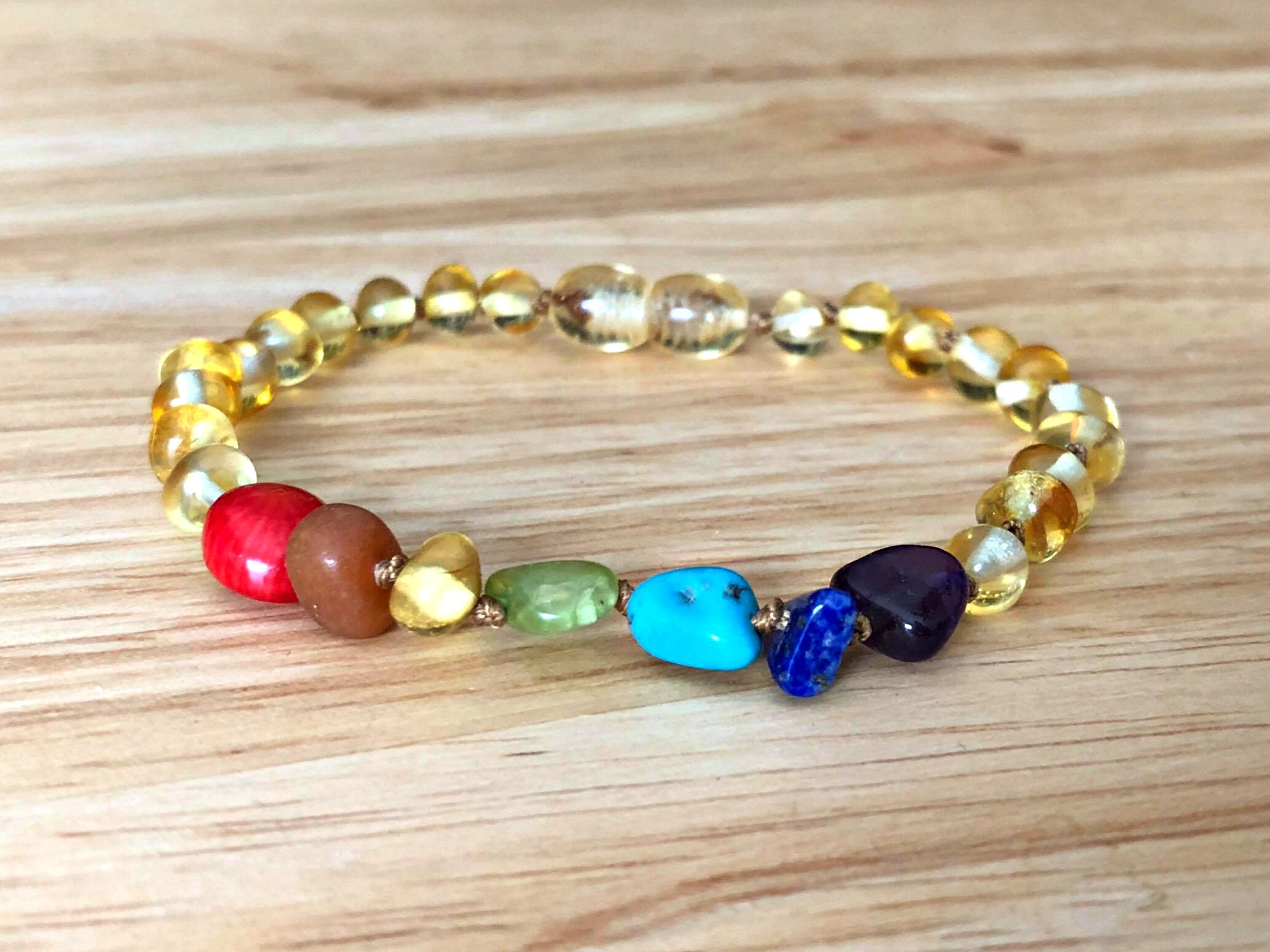 amber teething anklets