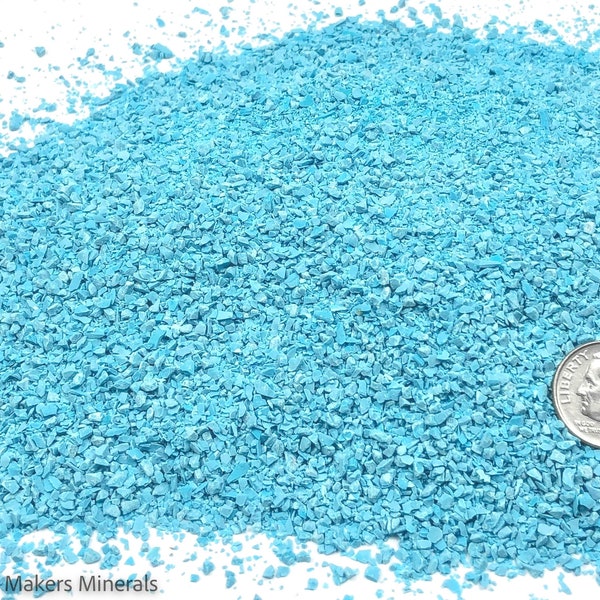 Crushed Blue Turquoise (Lab-Created), Sand Size (2mm - 0.25mm) for Stone Inlay, Mineral Art, or Handmade Jewelry