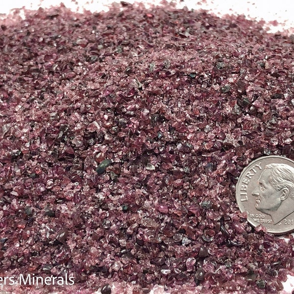 Crushed Deep Red Garnet from India, Medium Crush, Sand Size (2mm - 0.25mm) for Stone Inlay, Mineral Art, or Handmade Jewelry
