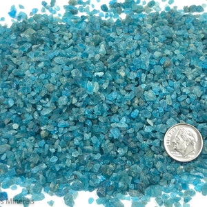 Crushed Marine Blue Apatite (Grade A) from Brazil, Coarse Crush, Gravel Size (4mm - 2mm) for Stone Inlay, Mineral Art, or Handmade Jewelry