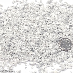 Crushed White Howlite from Zimbabwe, Coarse Crush, Gravel Size (4mm - 2mm) for Stone Inlay, Mineral Art, or Handmade Jewelry