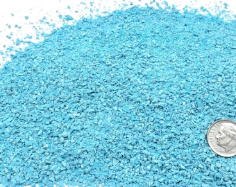 Crushed Blue Turquoise (Lab-Created), Sand Size (2mm - 0.25mm) for Stone Inlay, Mineral Art, or Handmade Jewelry