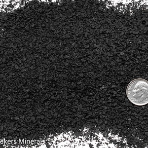 Crushed Black Shungite Sand from Russia, Medium Sand (0.25mm-2mm) for Stone Inlay, Mineral Art, or Handmade Jewelry