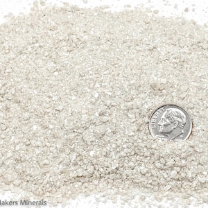 Crushed White Aventurine Sand (Muscovite) from Canada, Medium Sand (0.25mm-2mm) for Stone Inlay, Mineral Art, or Handmade Jewelry