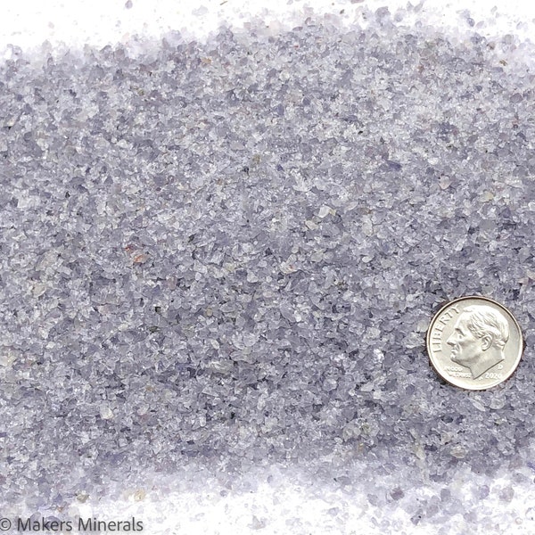 Crushed Indigo Iolite (Cordierite) from India, Medium Crush, Sand Size (2mm - 0.25mm) for Stone Inlay, Mineral Art, or Handmade Jewelry