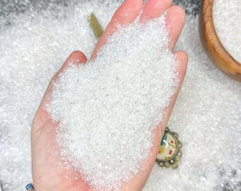 Crushed Clear Quartz (Rock Crystal) Sand from Brazil, Medium Sand (0.25mm-2mm) for Stone Inlay, Mineral Art, or Handmade Jewelry