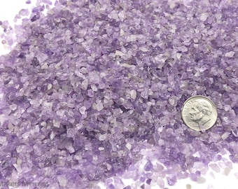 Crushed Purple Amethyst Chips (Grade A) from Namibia, Pea-Sized Gravel (2mm-4mm) for Stone Inlay, Mineral Art, or Handmade Jewelry