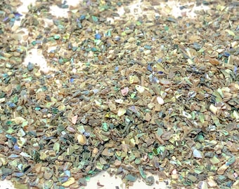 Gemalen abaloneschelpen (Paua) uit de Golf van Mexico, medium zand (0,25 mm-2 mm) voor inlegwerk, minerale kunst, ringen of sieraden