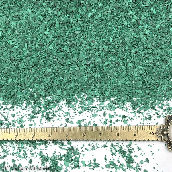 Crushed Green Malachite (Grade A) from the Republic of Congo, Sand Size (2mm - 0.25mm) for Stone Inlay, Mineral Art, or Handmade Jewelry