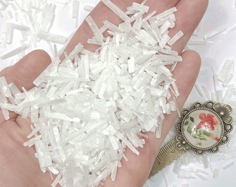 Crushed White Selenite (Gypsum) from Morocco, Coarse Crush (4mm - 2mm in Width) for Stone Inlay, Mineral Art, or Handmade Jewelry