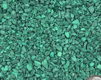 Crushed Green Malachite Chips from the Republic of Congo, Pea-Sized Gravel (2mm-4mm) for Stone Inlay, Mineral Art, or Handmade Jewelry