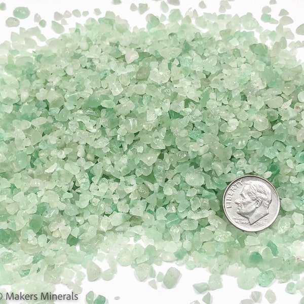 Crushed Light Green Aventurine from India, Coarse Crush, Gravel Size (4mm - 2mm) for Stone Inlay, Mineral Art, or Handmade Jewelry