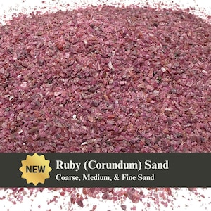 Crushed Ruby (Corundum) Sand (Grade A) from India, 3 Sand Sizes for Ring Inlay, Resin Art, Memorial & Sand Jewelry, Birthstone Projects