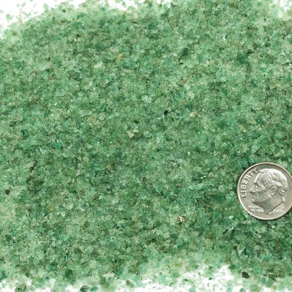 Crushed Green Emerald (Grade A) from India, Medium Crush, Sand Size (2mm - 0.25mm) for Stone Inlay, Mineral Art, or Handmade Jewelry