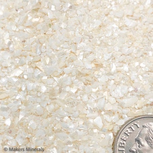 Crushed Creamy White Mother of Pearl, Sand Size (2mm - 0.25mm) for Stone Inlay, Mineral Art, or Handmade Jewelry