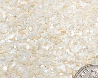 Crushed Creamy White Mother of Pearl, Sand Size (2mm - 0.25mm) for Stone Inlay, Mineral Art, or Handmade Jewelry