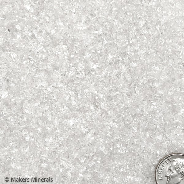 Crushed Clear Quartz (Rock Crystal) from Brazil, Medium Crush, Sand Size (2mm - 0.25mm) for Stone Inlay, Mineral Art, or Handmade Jewelry