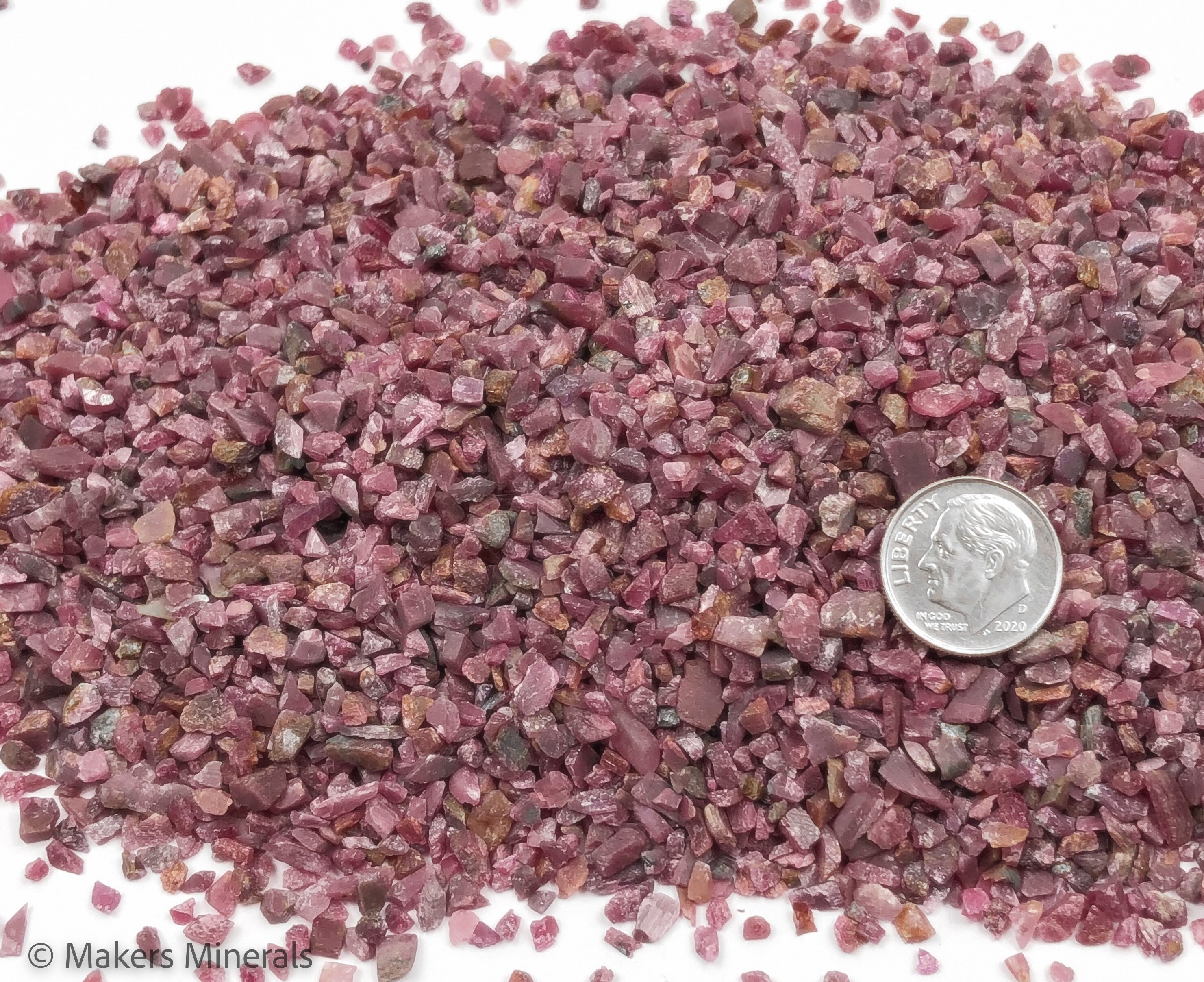 Crushed Ruby Corundum Chips, Grade A+, Pea-Sized Gravel (2mm-4mm) for Embellishments, Resin Art, River Tables or Inlay