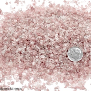 Crushed Strawberry Quartz Chips from Brazil, Pea-Sized Gravel (2mm-4mm) for Stone Inlay, Mineral Art, or Handmade Jewelry