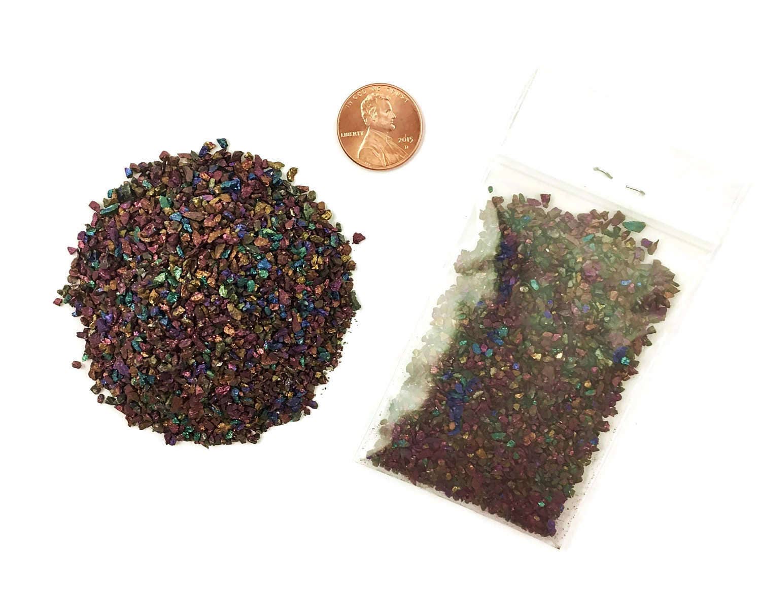 NATURAL, Crushed Peacock Ore for Mineral Art or Handmade Jewelry