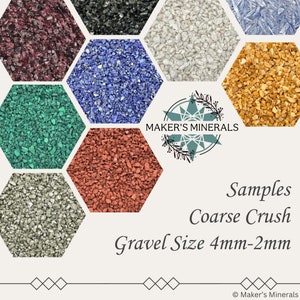 Krossad mineral-/ädelstensprov, 5 gram, ärtstort grus (2 mm-4 mm) för träbearbetning, smycken, hartskonst, metafysiska projekt