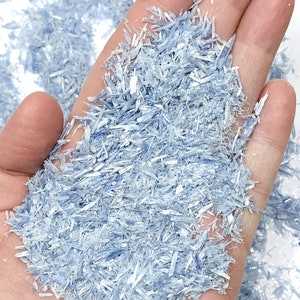 Lâminas de Cianita Azul Triturada (Grau A) do Brasil, Trituração Média (0,25 mm-2 mm de Largura) para Arte em Resina, Artesanato Metafísico ou Mosaicos