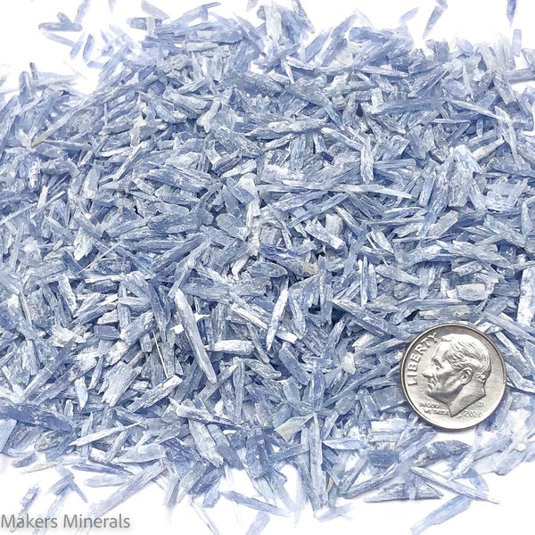 Crushed Blue Kyanite (Grade A) from Brazil, Coarse Crush, Gravel Size (4mm - 2mm) for Stone Inlay, Mineral Art, or Handmade Jewelry