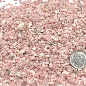 Crushed Pink Rhodochrosite Chips from Argentina, Pea-Sized Gravel (2mm-4mm) for Stone Inlay, Mineral Art, or Handmade Jewelry