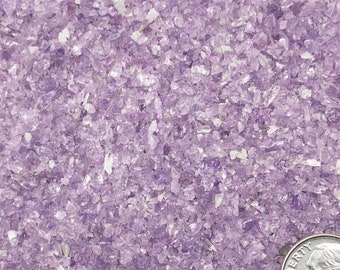 Gemalen paars amethistzand (klasse A) uit Namibië, medium zand (0,25 mm-2 mm) voor inlegwerk, minerale kunst of handgemaakte sieraden