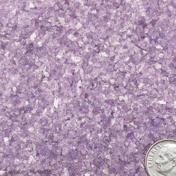 Crushed Purple Amethyst (Grade A) from Namibia, Medium Crush, Sand Size (2mm - 0.25mm) for Stone Inlay, Mineral Art, or Handmade Jewelry