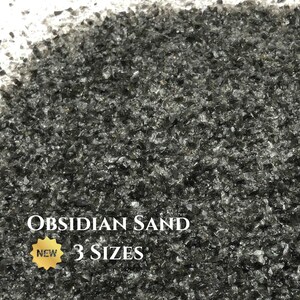 Crushed Black Obsidian Sand from Mexico, 3 Sand Sizes for Woodworking and Ring Inlay, Resin Art, Memorial Jewelry