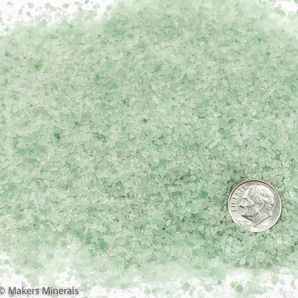 Crushed Light Green Aventurine from India, Medium Crush, Sand Size (2mm - 0.25mm) for Stone Inlay, Mineral Art, or Handmade Jewelry